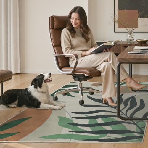36"x48" Office Chair Mat for Hardwood Floor, Non-Slip Washable Beige Grey - Image 7