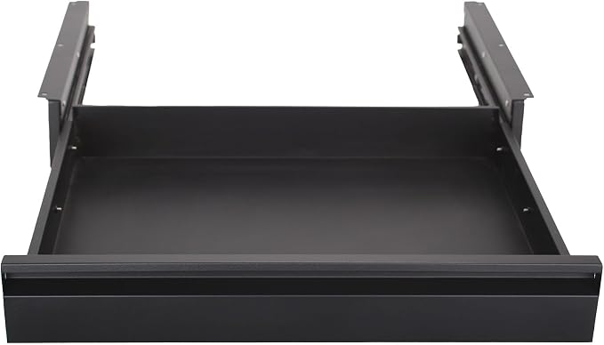 POPMOON 23.5 in Under Desk Drawer, Steel Large Pull Out Storage Organizer | Under Table Drawer with Smooth Slide Rails for Wooden Table or Workbench, Carbon Steel Hidden Desk Drawer Hold 44 lbs by POPMOON