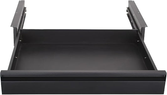 POPMOON 23.5 in Under Desk Drawer, Steel Large Pull Out Storage Organizer | Under Table Drawer with Smooth Slide Rails for Wooden Table or Workbench, Carbon Steel Hidden Desk Drawer Hold 44 lbs by POPMOON
