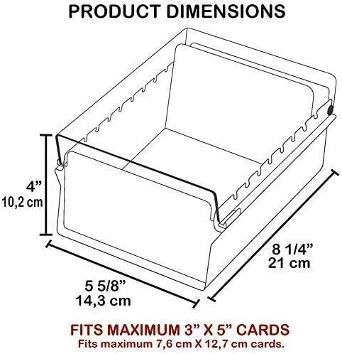 Acrimet 3 x 5 Card File Holder Organizer Box Metal Base Heavy Duty (AZ Index Cards and Divider Included) (Purple Color with Clear Crystal Plastic Lid Cover) - Image 8