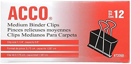 ACCO Binder Clips, Medium, 1 Case, 10 Packs/Case, 2 Boxes/Pack, 12 Clips/Box (A7072062CS) - Image 3