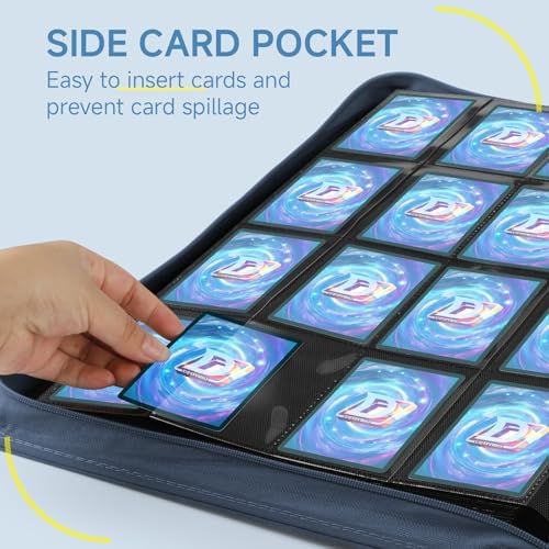 Card Binder with 1024 Cards,16 Pocket Trading Card Binder Includes 32 Page Storage Sleeves,Collection Card Album,Card Holder to Organize and Protect Cards,Navy Blue - Image 5