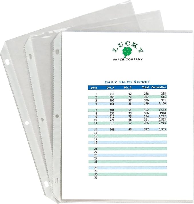 Staples Sheet Protectors, 8.5" x 11", Top‑Loading, 3‑Hole Punched, Clear Poly Page Protectors, 2.4 Mil Standard Weight, 500‑Pack - Image 3