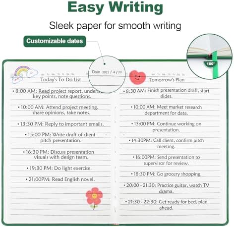 SUQJOY Lined Journal Notebooks for Writing, 100 GSM Thick Paper, 1 Pack Hardcover Notebooks, A5 College Ruled Notebook, Journaling Notebook for School/Travel/Office (Green- 1 Pack) - Image 5