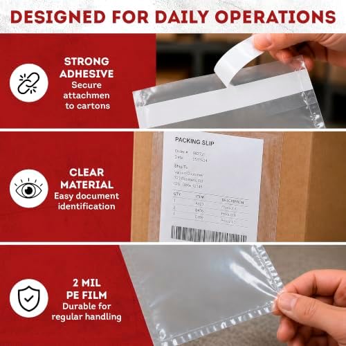 APQ Supply Clear Packing List Envelopes, 4.5 x 5.5 Inch Self Seal Shipping Document Pouches, 1000 Pack for Business Warehouse E Commerce Fulfillment and Shipping Departments - Image 6
