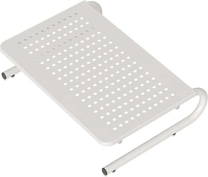 suptek Monitor Stand Riser for Computer,Laptop,Printer, Notebook and All Flat Screen Display with Vented Metal Platform and 4 Inches Height Underneath Storage,White(MST004W) by suptek