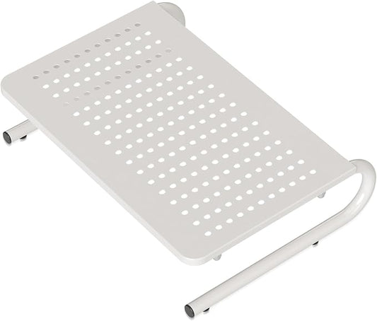 suptek Monitor Stand Riser for Computer,Laptop,Printer, Notebook and All Flat Screen Display with Vented Metal Platform and 4 Inches Height Underneath Storage,White(MST004W) by suptek