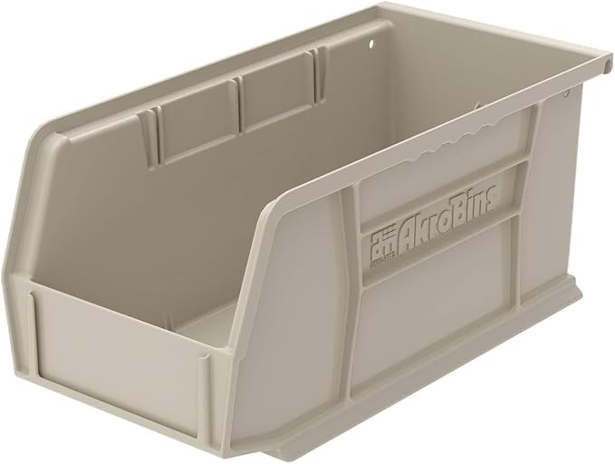 Akro-Mils 30230 AkroBins Plastic Storage Bins, 11"x5"x5", Stone, 12-Pack | Space-Saving Stackable Bins for Garage, Pantry, Craft Organization - Image 10