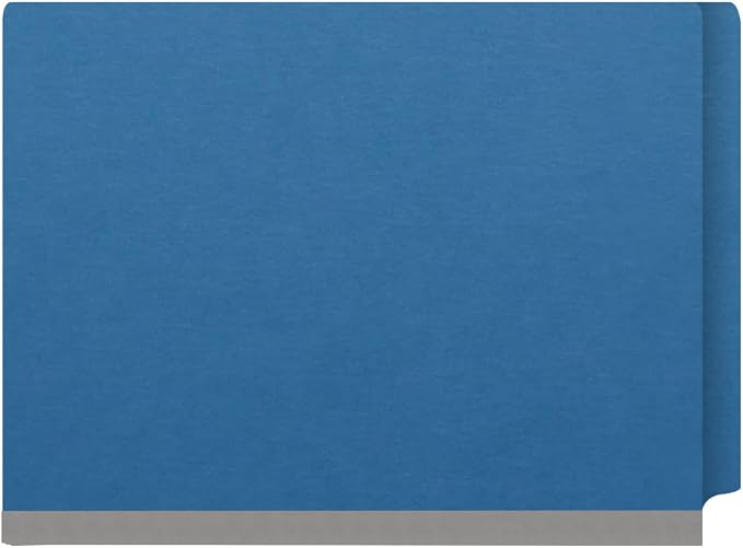 25 Pt. Pressboard Classification Folders, Full Cut End Tab, Letter Size, 1 Divider, Royal Blue (Box of 10) - Image 3