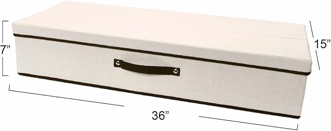 Household Essentials Gift Wrap Organizer with Lid, Natural and Brown - Image 2