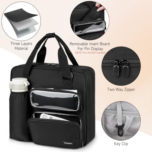 Zipper Binder 3 Ring with Ita Window,700 Sheets Capacity, Binder 3 Inch with Shoulder Strap Fits 13 Inch Laptop for School and Office,Black - Image 4