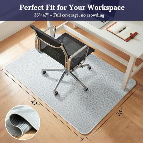 Aothia Textilene Chair Mat for Hardwood Floors - Heavy Duty Non-Slip Desk Floor Protector, Durable PVC & Polyester Blend, Easy to Clean, Ideal for Home Office (36"x47", Sky Blue) - Image 4