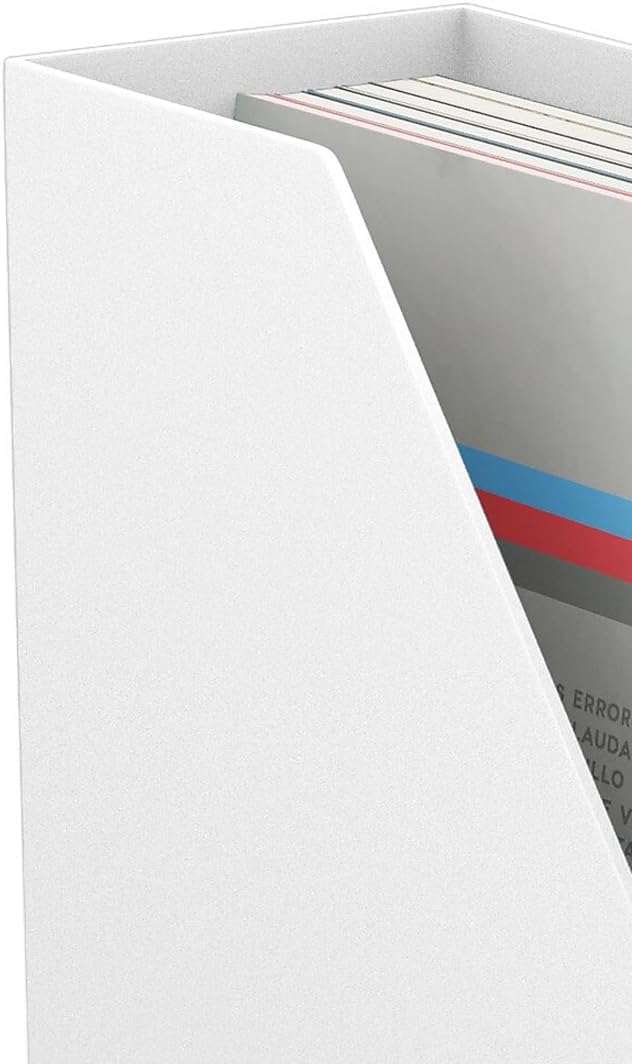 TRU RED Plastic Magazine File, White – Vertical Desktop Organizer for Magazines, Folders & Office Documents - Image 6