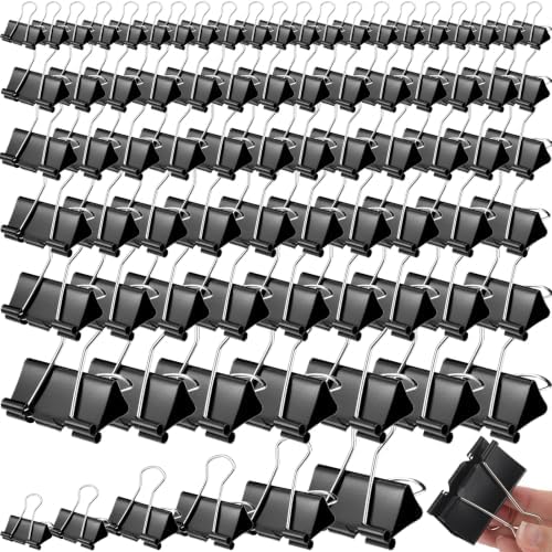 Yexiya 1000 Pcs Binder Clips Bulk Black Metal Clip,Multi Sizes by Yexiya