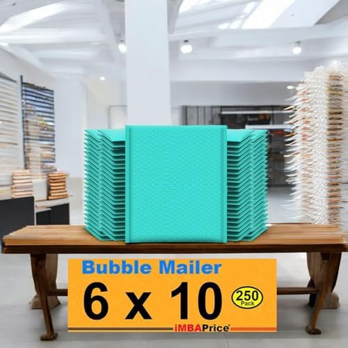 iMBAPrice 6x10 Inches Teal Color Polybubble Bag, 250-Pack Small Size #0 Waterproof Cushioning Self Seal Adhesive Padded Mailers (Total 250 Bags) - Image 7