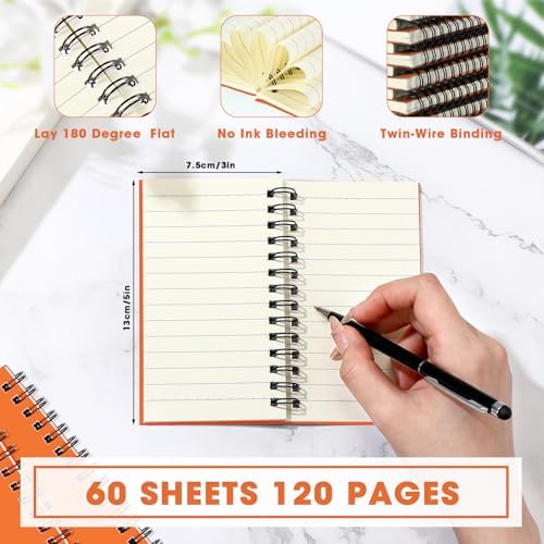 Jutom 18 Pcs Small Spiral Notebook Memo Pad 3x5, Orange - Image 2