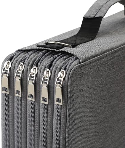 600-Slot Colored Pencil Case, 5-Layer Zipper with Shoulder strap and Handle - Image 5