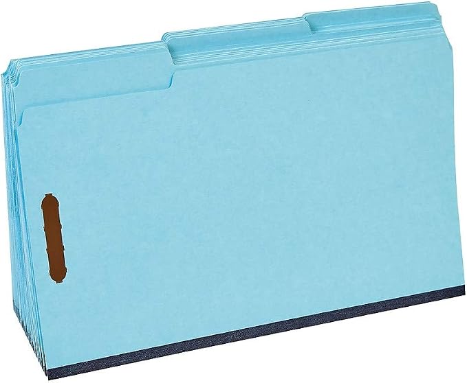 Staples Pressboard Classification Folder, Legal Size, Blue, Reinforced Durable Construction, 25/Box - Image 5