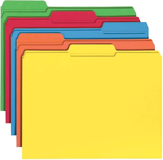 Smead File Folder, Reinforced 1/3-Cut Tab, Letter Size, Assorted Colors, 100 per Box (11993) | Premium colored stock, two-ply reinforced tabs in 3 positions, color-coded home and office drawer filing, SFI certified - Image 6