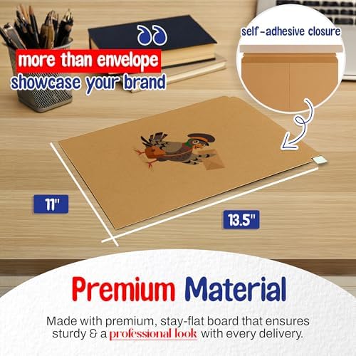 MT Products Custom Printed Mailer Envelopes with Self-Seal Tape 11" x 13.5" – Keeps Delicate Items Safe - Image 2