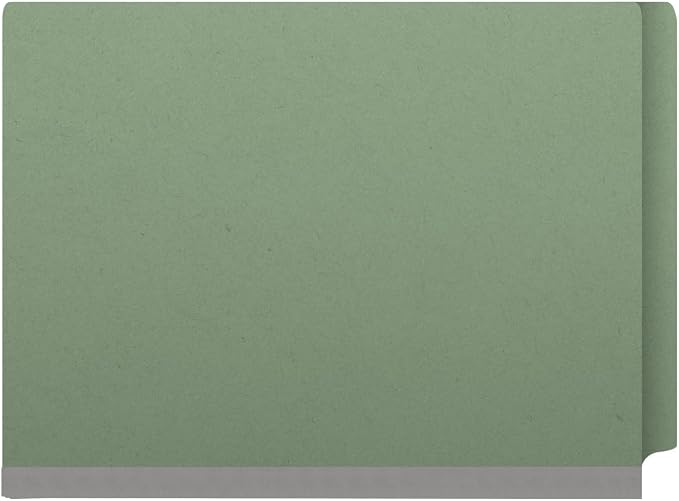 Pressboard Classification Folders, Full Cut End Tab, Letter Size, 2 Dividers, Green (Box of 10) - Image 3