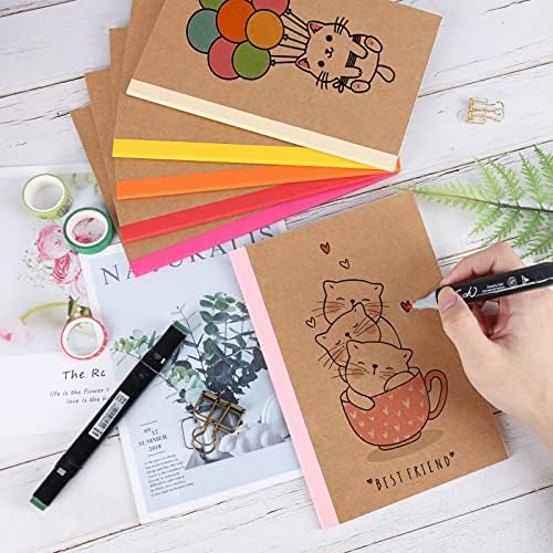 EOOUT 60 Pack A5 Kraft Notebooks, Composition Notebooks Lined Journal Bulk, 15 Colors with Rainbow Spines, 60 Pages for Kids Women Girls, School Office Supplies - Image 5