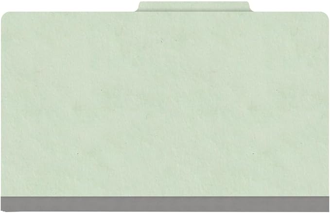 Top Tab Pressboard Folders, Legal Size, 2" exp, Fasteners Pos #1 & #3, Pale Green (Box of 25) - Image 3