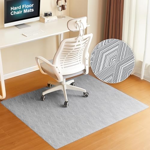 BAGAIL Office Chair Mat for Hardwood Floor, 35"x47" Heavy Duty Computer Chair Mat - Fast Flat & Smooth Glide - Non-Slip Desk Chair Floor Protector for Home Office - Gray Diamond by BAGAILBASICS
