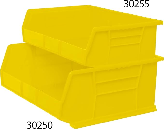Akro-Mils 30255 AkroBins Plastic Storage Bins, 11"x16"x5", Yellow, 6-Pack | Space-Saving Stackable Bins for Garage, Pantry, Craft Organization - Image 8