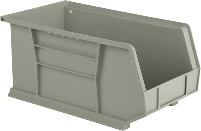 HE HUDSON EXCHANGE 15" x 8" x 7" Plastic Stackable Storage Bin, Gray/Brown by HudsonExchange