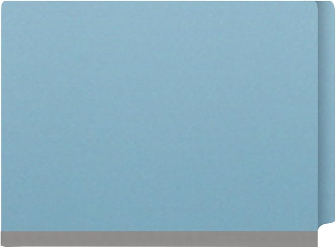 25 Pt. Pressboard Classification Folders, Full Cut End Tab, Letter Size, 2 Dividers, Light Blue (Box of 10) - Image 3