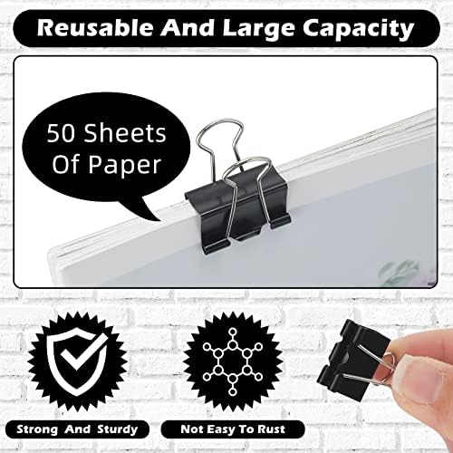 Yexiya 1000 Pcs Binder Clips Bulk Black Metal Clip,0.75 Inch - Image 3