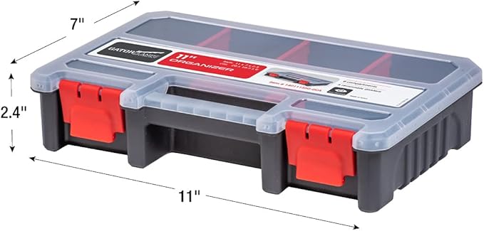7-Pack Organizer Set – Multi-Size Storage Boxes with Removable Dividers – Hardware, Screw, Craft, and Small Parts Case System for Garage, Workshop, or On-the-Go Kits - Image 3