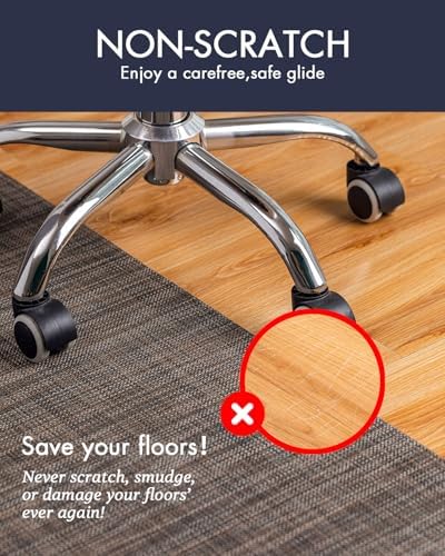 Baroyal Office Chair Mat for Hardwood Floor Under Desk Computer Rolling Chair Mat for Wood/Tile Floor Non-Slip Heavy Duty Desk Rug PVC Plastic Hard Floor Protector 45"x 53" (Dark Walnut) - Image 2