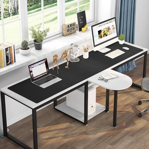 Cacoy 63" x 15.7" Large Leather Desk Mat, Multifunctional Computer Desk Pad, Waterproof PU Leather Mouse Pad, Extended Desk Writing Mat for Office and Home (Black) - Image 3