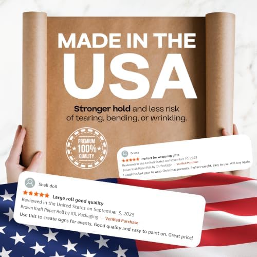 Brown Kraft Paper Roll, 12" x 8640" (720 feet) - USA-Made, IDL Packaging - Image 3