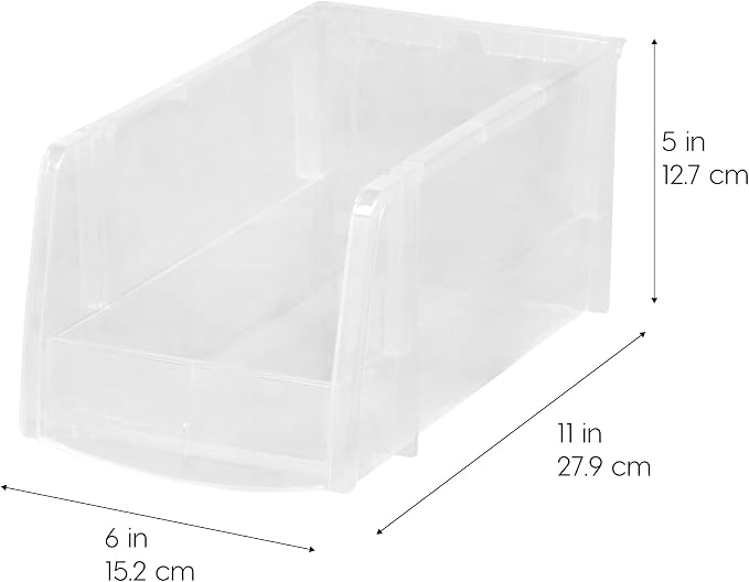 IRIS USA 8-Pack, Medium Clear Stackable Storage Bins | Organize snacks, cans, coffee pods, craft supplies, and household essentials with clear visibility and easy access - Image 2
