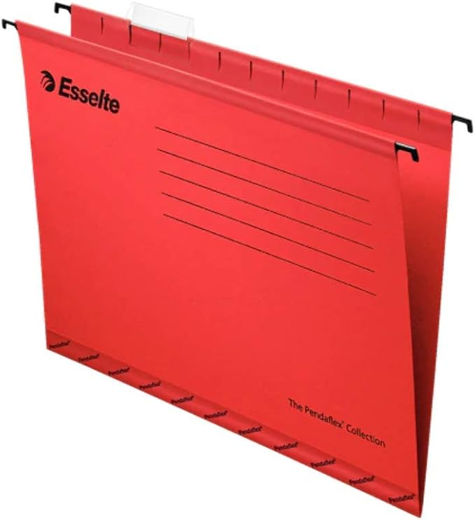 Esselte 90336 Classic Reinforced Suspension File, Foolscap, Pack of 25, Tabs Included, Red, 360 x 240 mm - Image 2