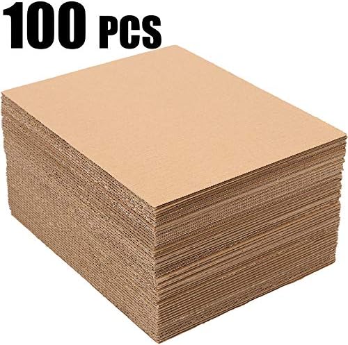 HOZEON 100 Pack Corrugated Cardboard Sheets 11 x 14 x 1/16 Inches,1.5mm Thick Cardboard for Crafts,Brown Flat Cardboard Sheets for Packing, Mailing, DIY - Image 2