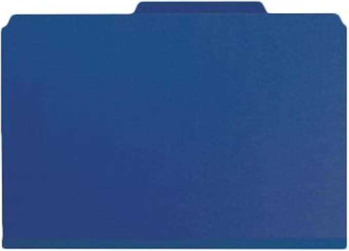 Smead PressGuard Classification File Folder with SafeSHIELD Fasteners, 2 Dividers, 2" Expansion, Legal Size, Dark Blue, 10 per Box (19200) - Image 7
