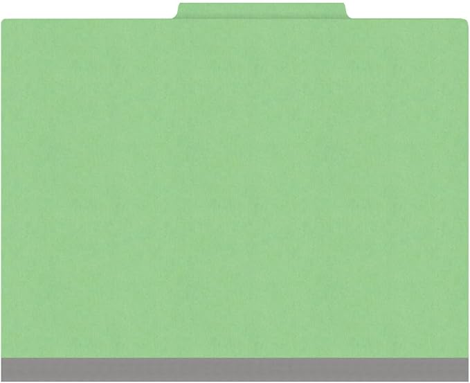 Heavy Duty End Tab Color Folders, 2/5 Cut ROC Top Tab, Letter Size, 1 Divider, Green (Box of 10) - Image 3