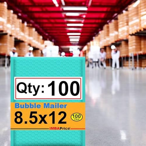 iMBAPrice 100-Pack #2 (8.5" x 12") Premium Hot Teal Color Self Seal Poly Bubble Mailers Padded Shipping Envelopes (Total 100 Bags) - Image 2