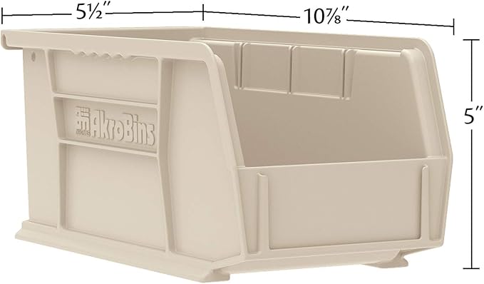 Akro-Mils 30230 AkroBins Plastic Storage Bins, Space-Saving Stackable Bins for Garage, Pantry, Craft Organization, 10.5 "L x 5.5 "W x 5"H, Blue, 12-Pack | Space-Saving Stackable Bins for Garage, Pantry, Craft Organization - Image 2