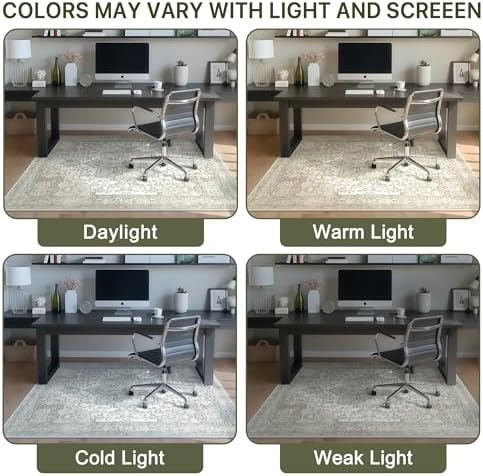 36"x48" Office Chair Mat for Hardwood Floor, Non-Slip Washable Mint - Image 6