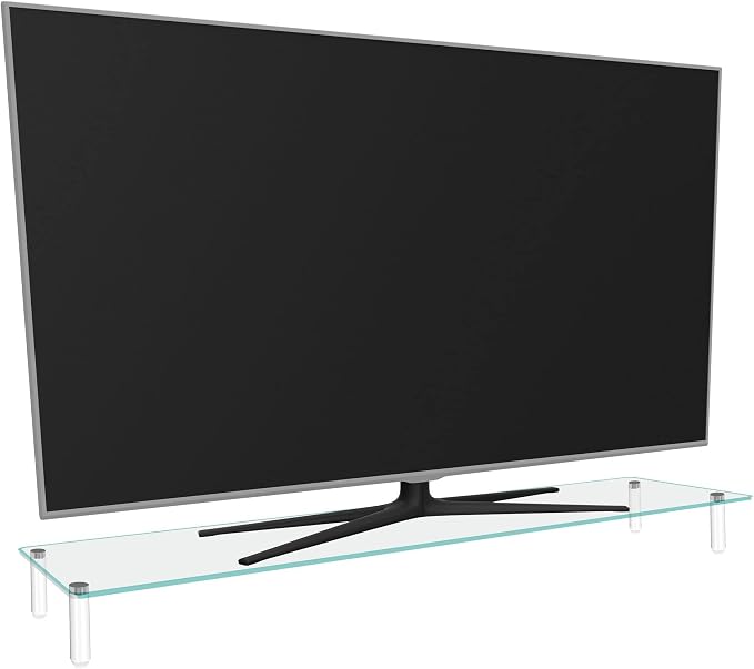 Kantek Extra-Wide Glass Monitor Riser with 8mm Tempered Glass Platform and 60-Pound Capacity, Clear Glass (MS380), 3.3" x 39.4" x 10.2" - Image 8