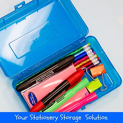 BAZIC PRODUCTS Glitter Multipurpose Pencil Box, Stackable, 4-Set - Image 2