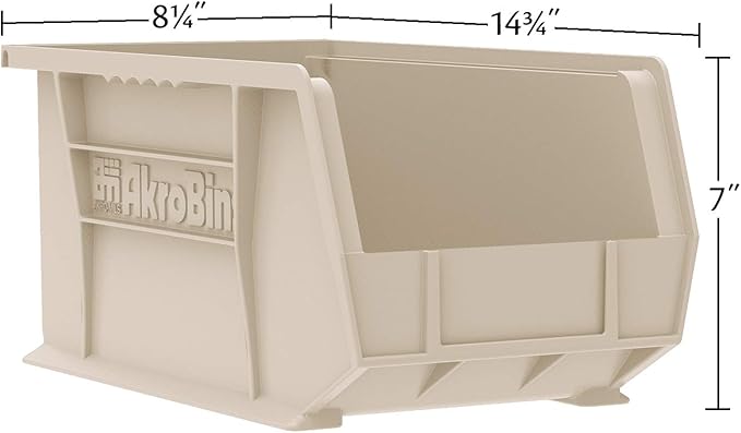 Akro-Mils 30240 AkroBins Plastic Storage Bins, 15"x8"x7", Green, 12-Pack | Space-Saving Stackable Bins for Garage, Pantry, Craft Organization - Image 2