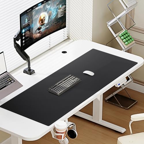 Cacoy 40"x16" Leather Desk Pad Blotter Black, Desk Mat for Keyboard & Mouse - Image 3