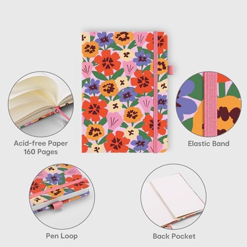&And Per Se Lined Hardcover Notebook – A5 5.7"x8" College Ruled, 160 Pages, 100gsm Thick Paper – Aesthetic Journal for Women, Gift-Ready Planner, Everyday Writing Notebook (Elegant Florals) - Image 5