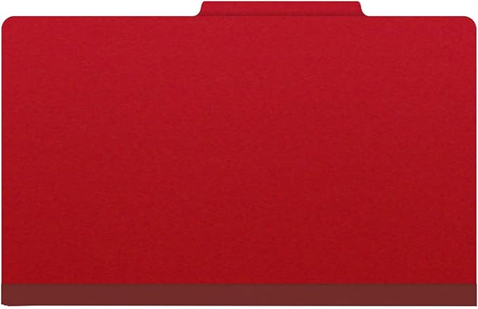 25 Pt. Pressboard Classification Folders, 2/5 Cut ROC Top Tab, Legal Size, No Dividers, Deep Red (Box of 25) - Image 3